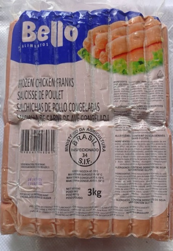 Salchicha de Pollo 3kg